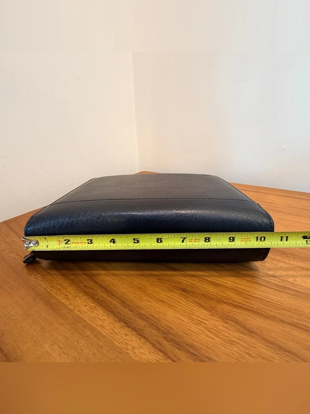 Franklin Covey Classic Black Full Grain Leather Zip Planner Korea Blooms 90s Y2K